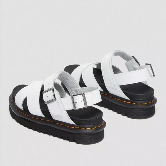 Dr Martens VOSS II WOMEN'S LEATHER STRAP SANDALS Doc Martens White Chunky - Picture 5 of 10